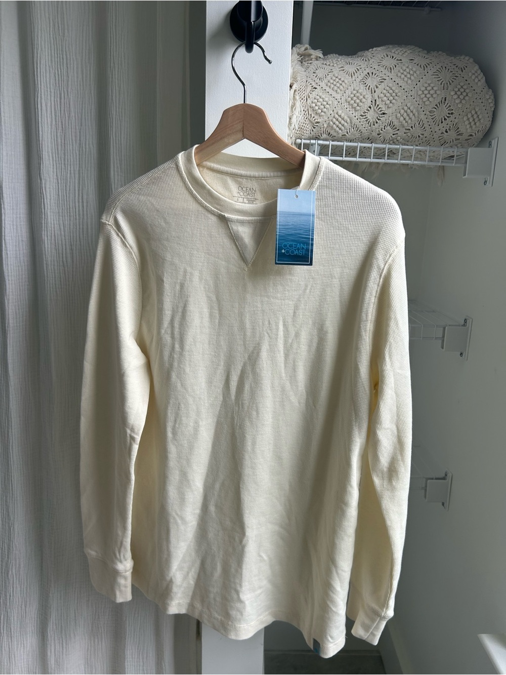 Ocean + Coast Men's Cream Long-Sleeve Thermal Top